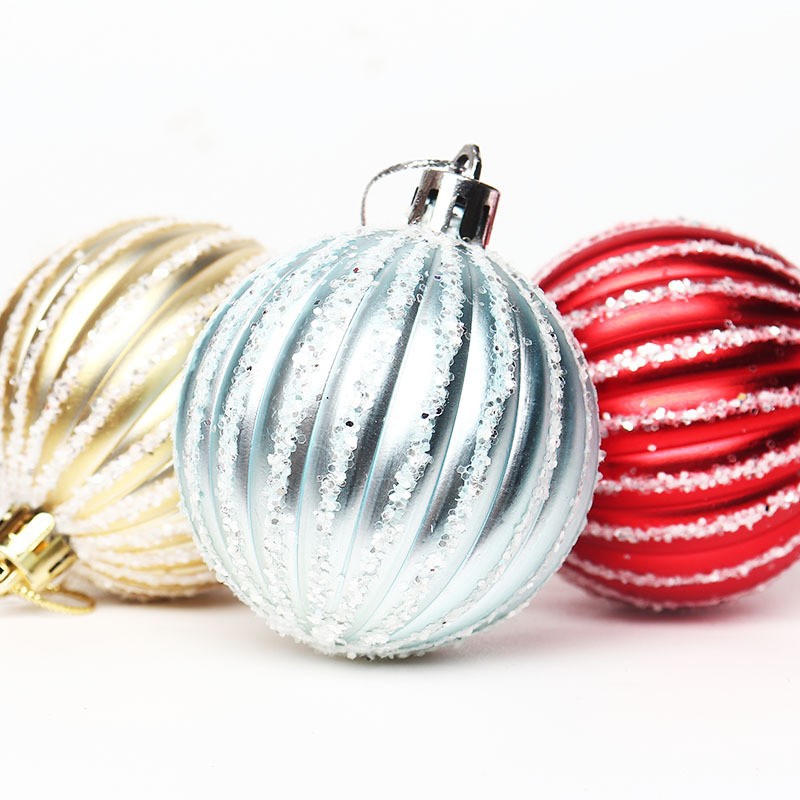 Transfronterizo 6cm12 bolas de Navidad en forma de calabaza adornos de árbol de navidad bolas de plástico en forma pintada