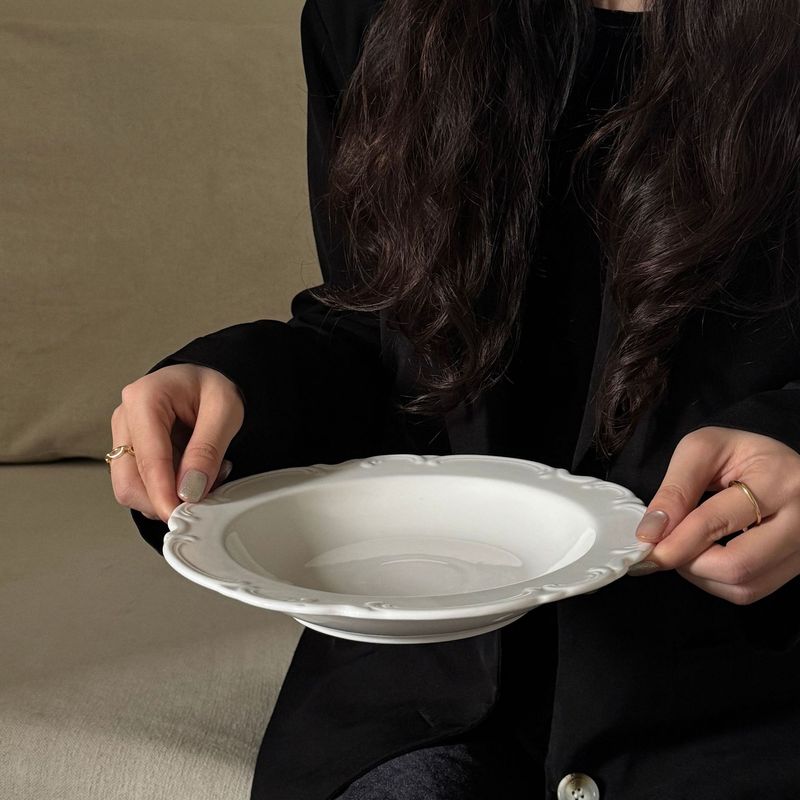 フランス中世スタイルの古典的な重工業レリーフセラミック洋食プレートデザートプレートシリーズ卸売|undefined