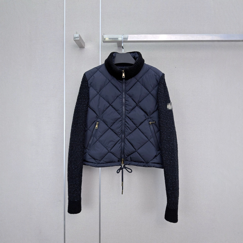 Mengkou quilted knitted lightweight down jacket for women, 2026 winter Nanyou women's clothing, white goose down, loose fit, slimming, versatile cotton coat Mengkou quilted knitted lightweight down jacket for women, 2026 winter Nanyou women's clothing, white goose down, loose fit, slimming, versatile cotton coat
