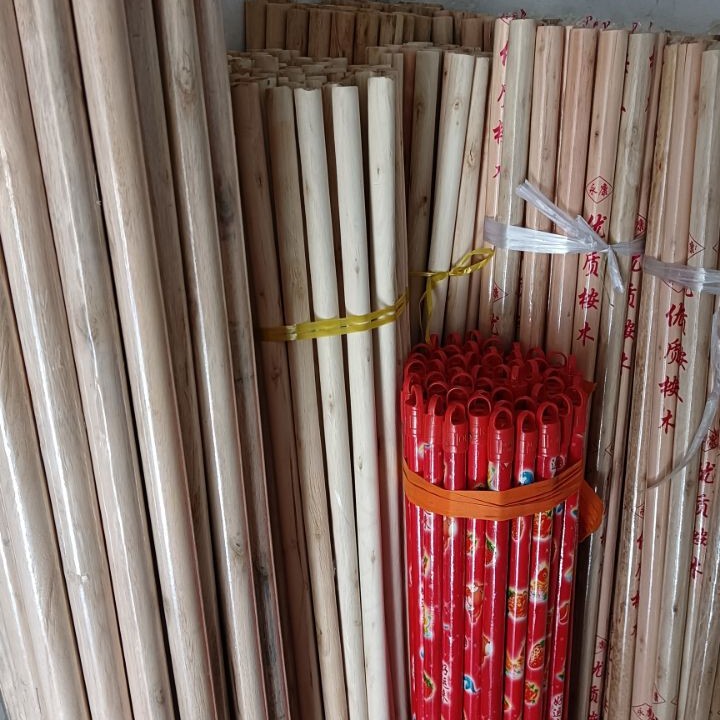 Solid Wood Mop Pole, Garden Stick, Broom Brush Replacement Handle, Coated Round Wooden Stick and Extended Wood
