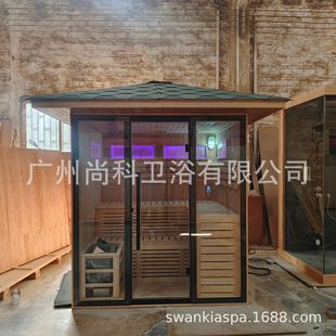 Factory Direct Sales Luxury Light Wave Iron Fir Leisure Outdoor Dry Steam Room Sauna Room Villa Detoxification Home Energy House