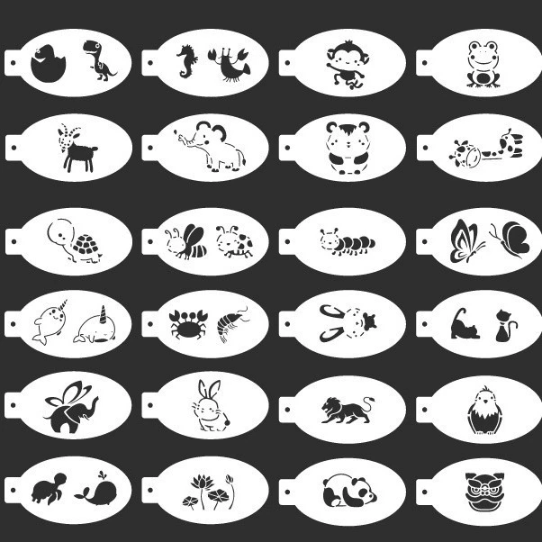 Painted inkjet children's template for face, mold, new collection