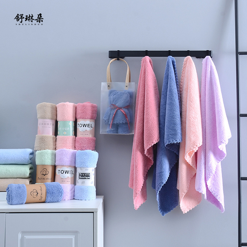 Wholesale plain cut face towel absorbent not easy to shed hair gift face towel high density coral fleece towel Wholesale plain cut face towel absorbent not easy to shed hair gift face towel high density coral fleece towel