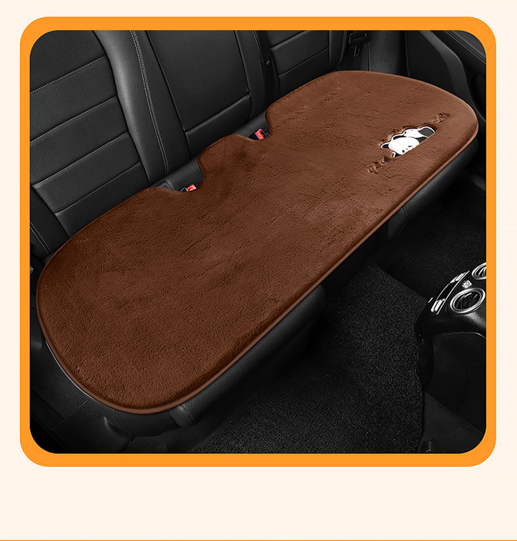 Winter car seat cushion cartoon plush cushion car seat cushion rear universal warm three-piece plush non-slip seat