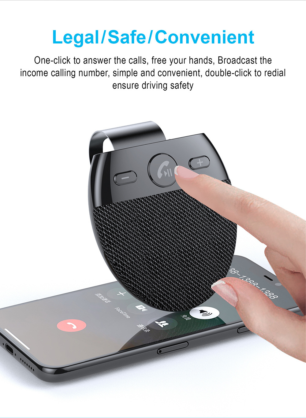 Cross-Border New Sp11 Car Bluetooth Hands-Free Automatic Switching Siri Voice Control Sun Visor Car Hands-Free