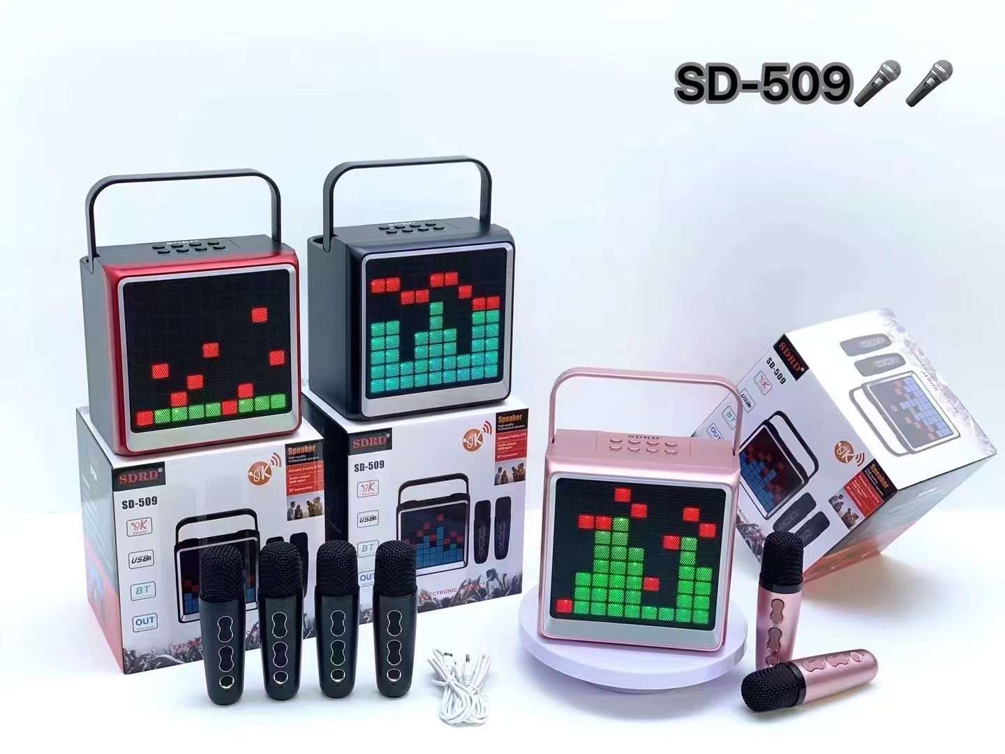 Bluetooth Karaoke Microphone Portable Wireless Outdoor Speaker_voghion.com