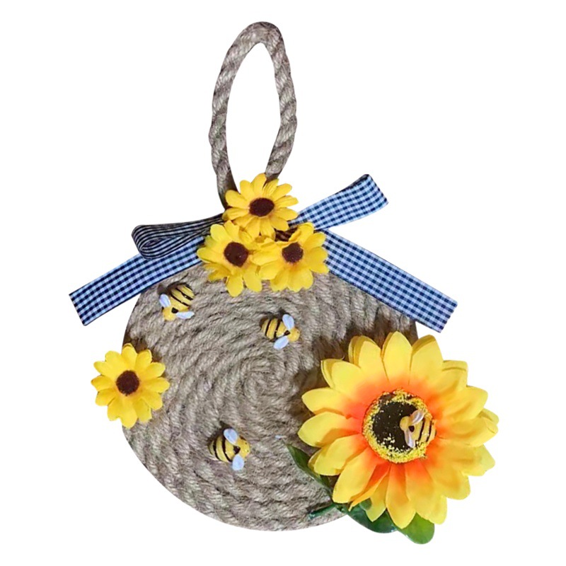 2023 transfronteriza Amazon Bee Festival simulación Garland cuerda de cáñamo puerta colgante artesanía decoración del hogar al por mayor cuerda de cáñamo Garland