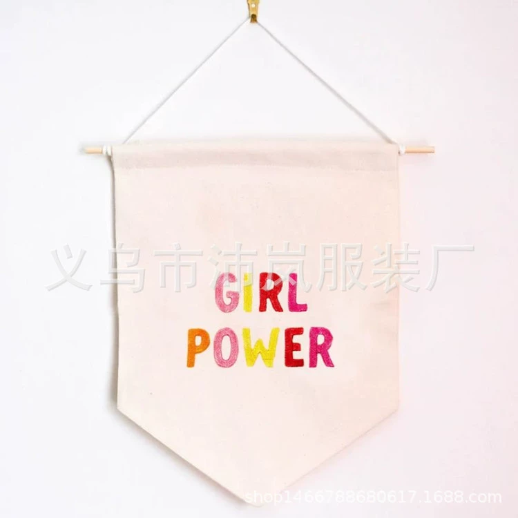 Nordic children's room living room bedroom wall decoration, cloth hanging flag hanging painting wall hanging wall decoration photo background