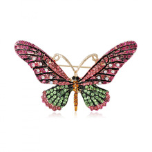 欧美跨境热销七彩奢华水钻大蝴蝶胸热销彩绘百搭精致衣服配饰饰品