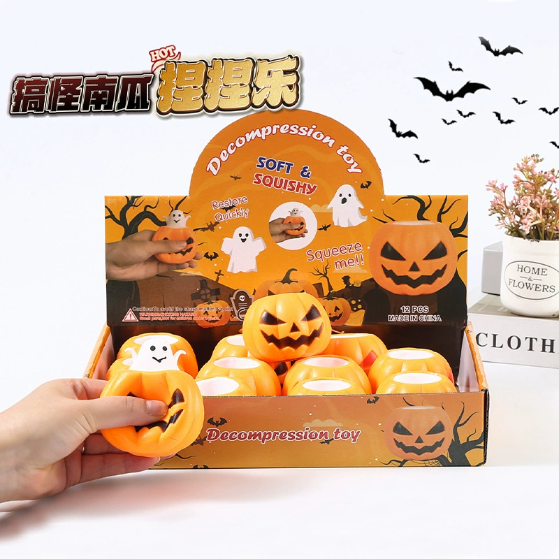 Трансграничная продажа Хэллоуин забавная Тыква Pinch музыка вспышка призрак вентиляционный шар декомпрессионные маленькие детские игрушки оптом