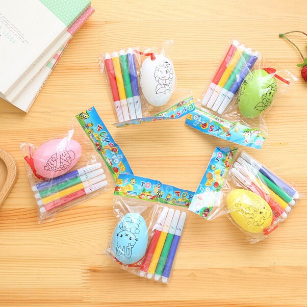 T creative DIY egg children's cartoon puzzle handmade painting eggshell toddler handmade toy student gift