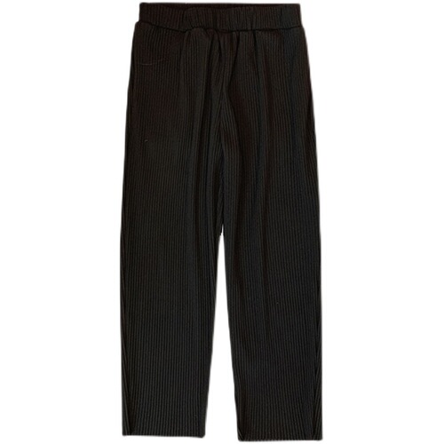 Pleated, drag-feeling, wide-leg casual pants, men's summer thin Korean trend loose straight color nine-quarter sweatpants