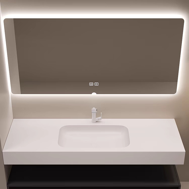 Rock Slab Hot-Bent Integrated Basin Washbasin Bathroom Cabinet Smart Bathroom Cabinet Combination Washbasin