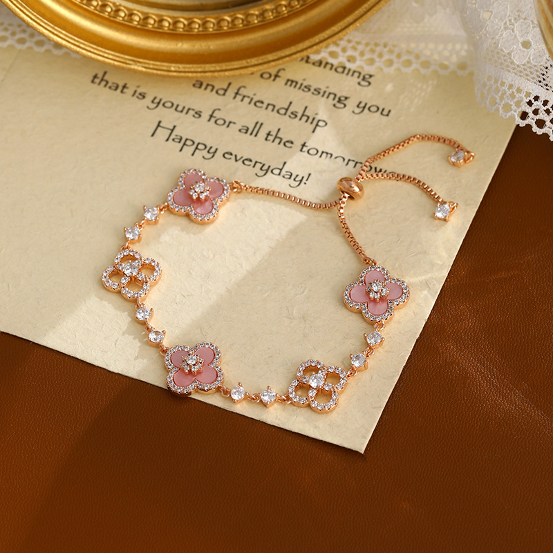 Real Gold Plated Shell Bracelet Light Luxury High-end Feel Female Birthday Gift Niche Exquisite Versatile Summer_voghion.com