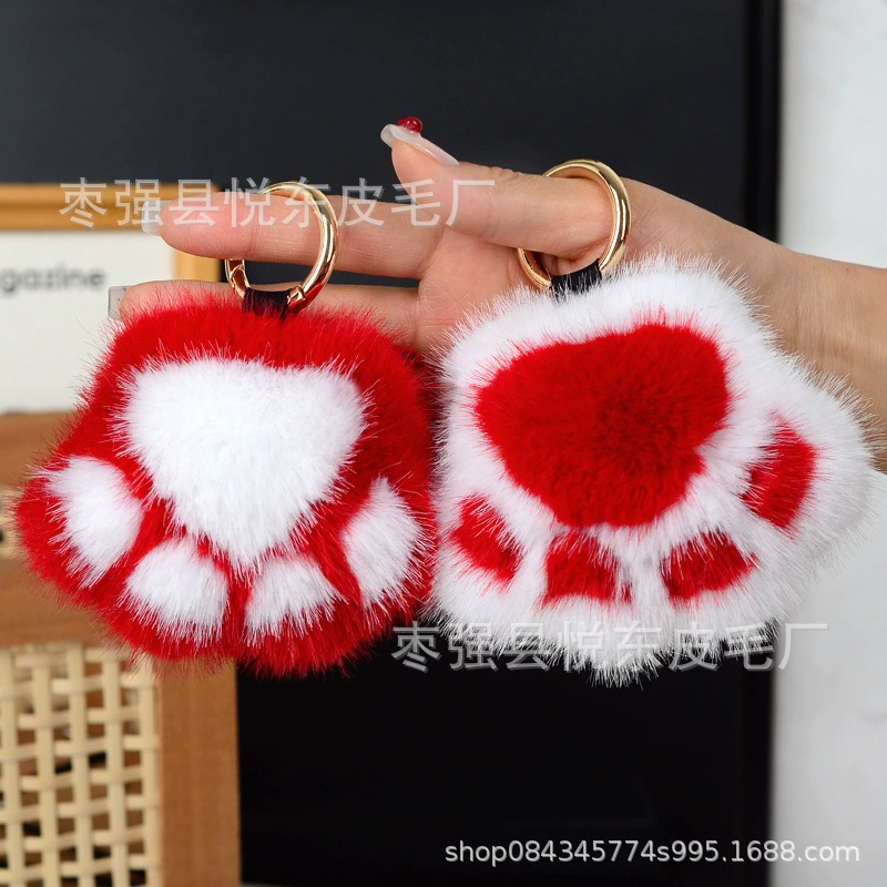 Имитация меха норки, кошачья лапа, плюшевый кулон, плюшевая маленькая сумка с лапой, подвеска в виде медвежьей лапы, автомобильный брелок, плюшевые украшения