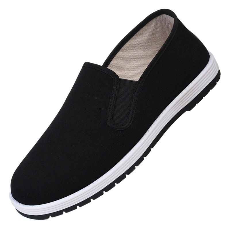 Оригинальные товары [Jihua Wormwood] Обувь из плоской ткани Old Beijing, многослойная мягкая подошва, износостойкая Нескользящая дышащая повседневная мужская обувь