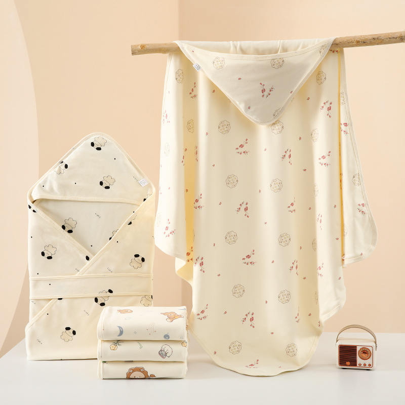 Double-layer pure cotton baby swaddle blanket, maternity room swaddle blanket, newborn baby blanket, swaddle cloth, all-season baby swaddle