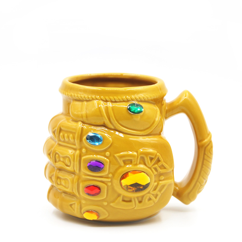 Anime guantes tridimensionales taza de puño taza de agua de gran capacidad taza de dibujos animados taza de cerámica de diamantes de color creativo