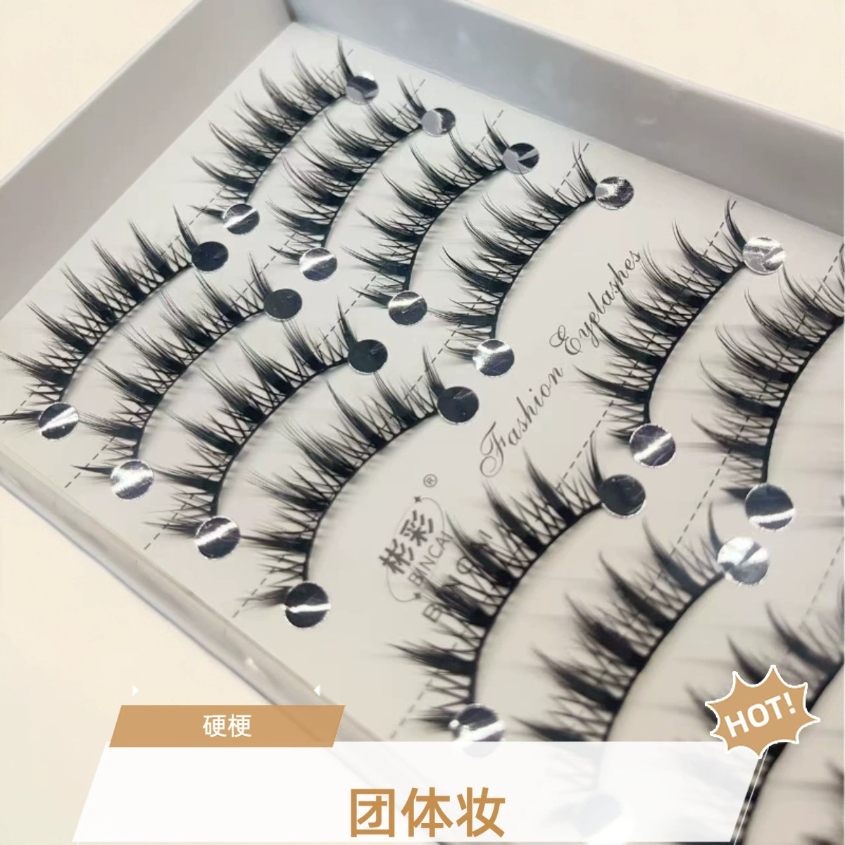 Authentic Bincai false eyelashes QF91 thick cotton thread stem handmade stage makeup group makeup
