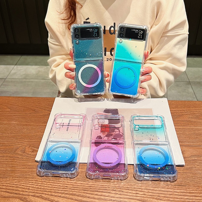 Glitter Magnetic Phone Case For Samsung Galaxy Z Flip 5 And 4_voghion.com