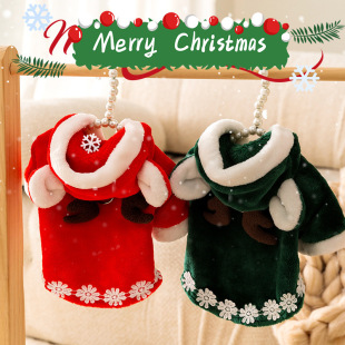 Cat Clothes Christmas series antler hooded cloak autumn and winter warm two-legged clothes cat puppy pet clothing