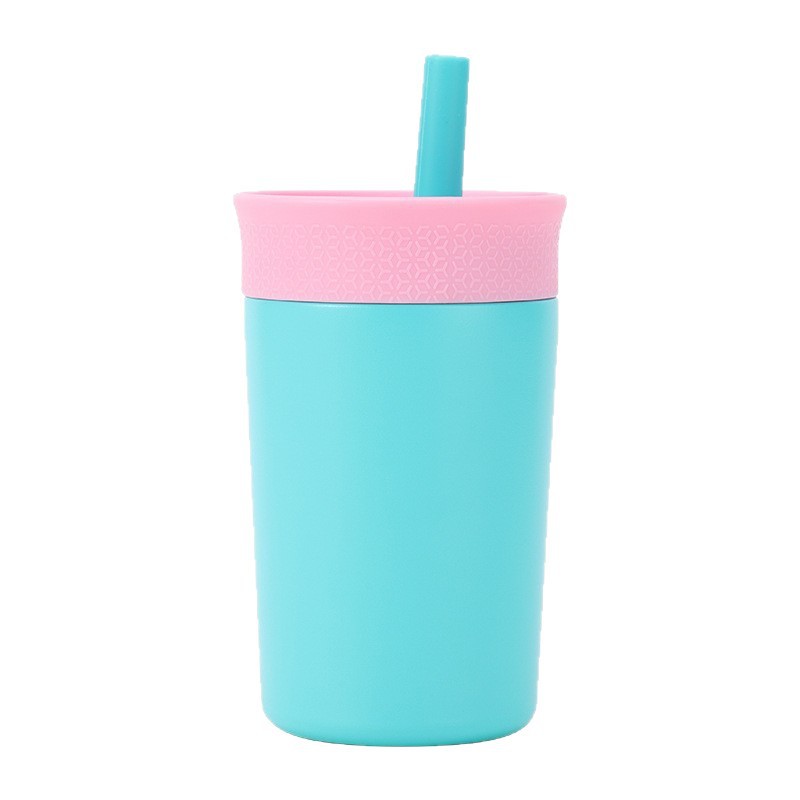Vaso de Acero Inoxidable 304 Estilo owaIa, Mini Taza de Café Portátil, Vaso Aislado de Pequeña Capacidad con Pajita