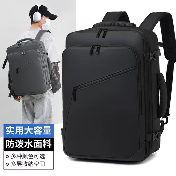 Cross-Border Multi-Compartment Expandable Business Travel Backpack 16inch Splash-Proof Large-Capacity Backpack