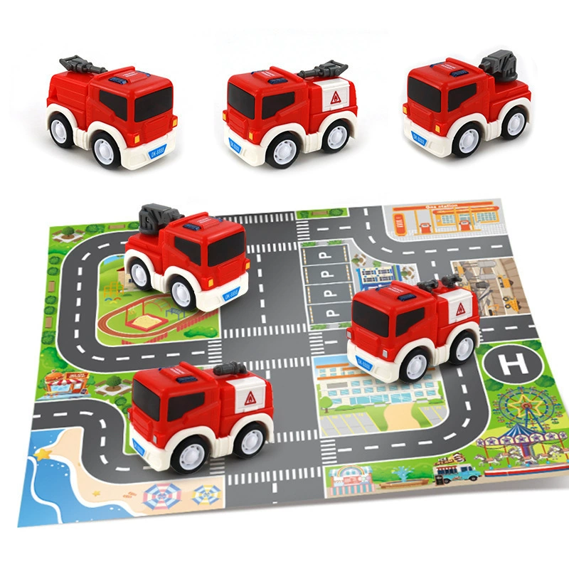 Детская устойчивая к падению мультяшная пожарная машина мини-автомобиль с откатом детский сад небольшие подарки трансграничные прямые поставки с завода