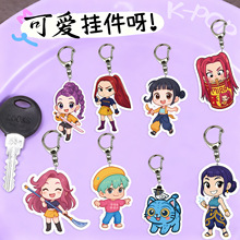 跨境热销k-pop猎魔女团亚克力挂件动漫周边钥匙扣学生书包小挂饰