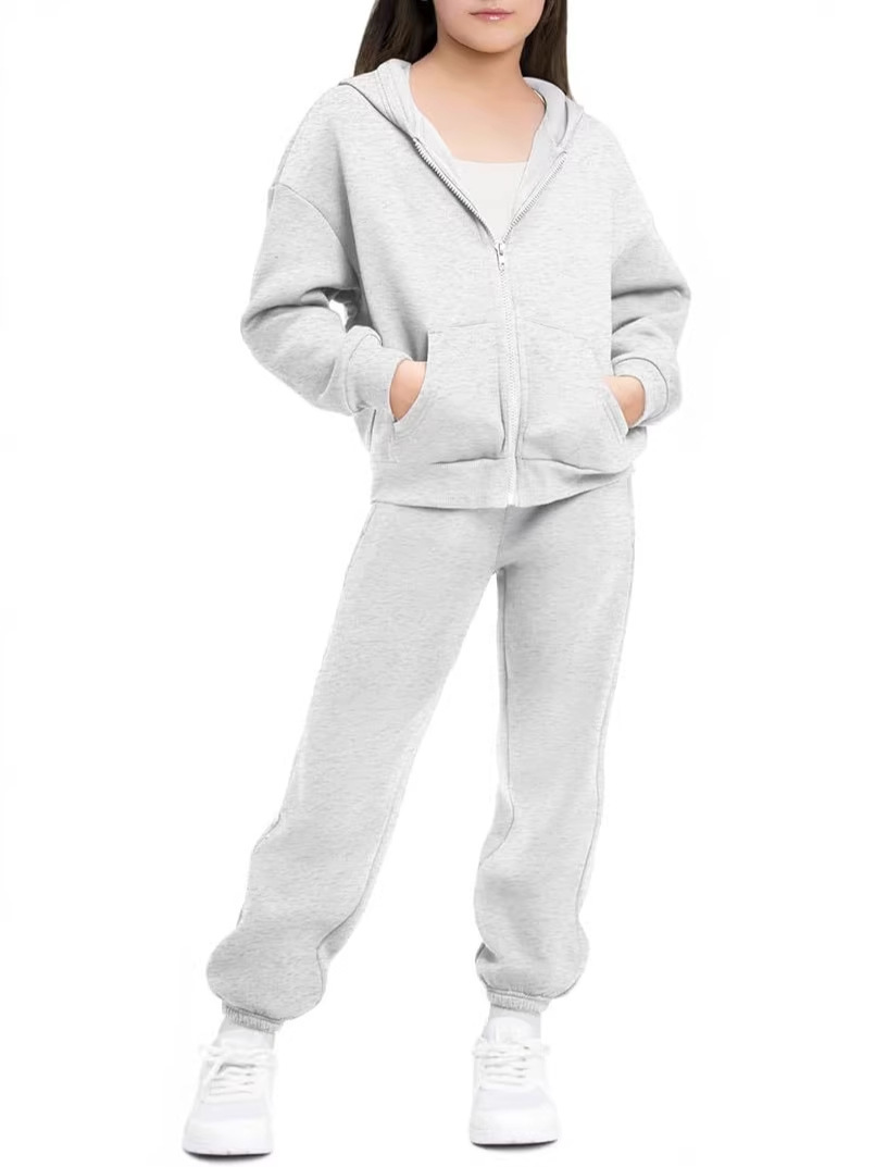 European and American Cross-Border Sports Casual Set: Sweatshirt and Long Pants, Long-Sleeve Zip-Up Top with Pocket Style Set Combination
