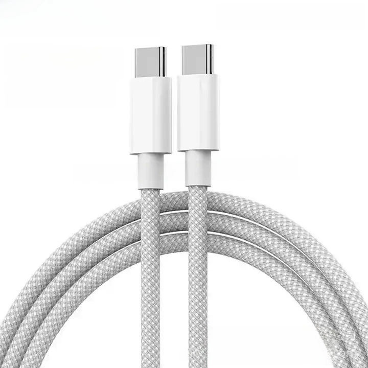 [苹果60W编织线双Type-c口适用iphone15promaxPD快充数据线平板C-C]