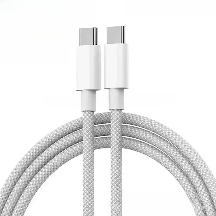 [苹果60W编织线双Type-c口适用iphone15promaxPD快充数据线平板C-C]