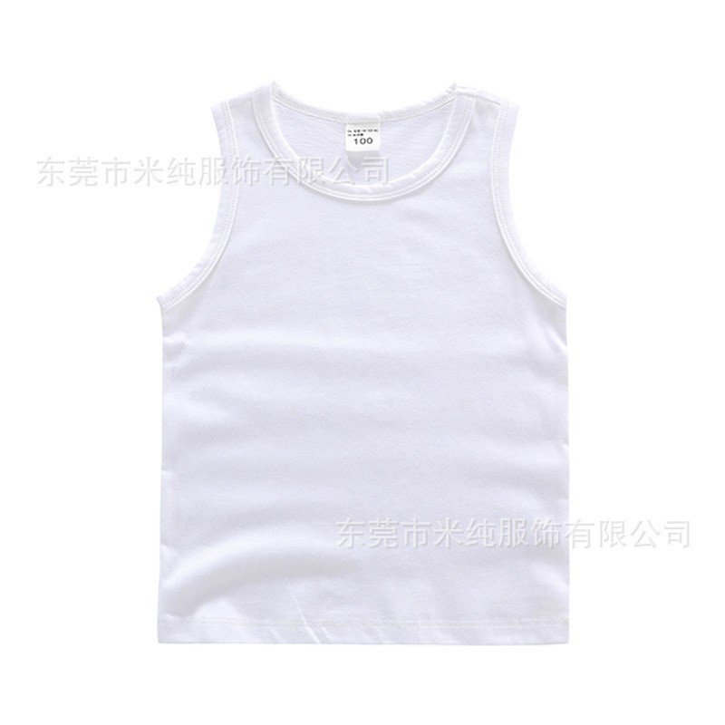 Camiseta sin mangas de algodón para niños, camiseta interior informal, absorbente de sudor, transpirable, sin mangas, suministro transfronterizo de moda, venta al por mayor en stock.