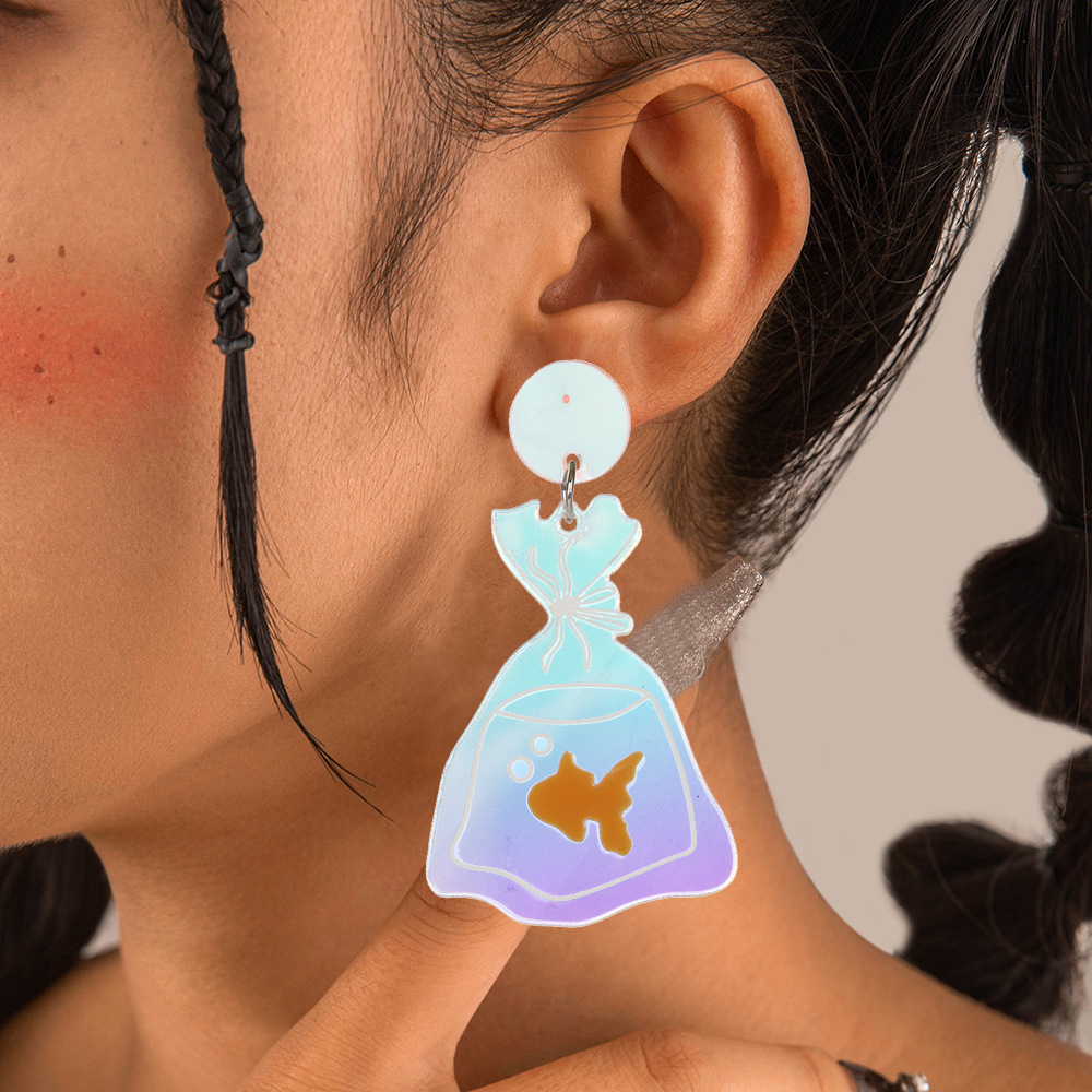 Cute, Simple Style Style 1 Pair Cute Simple Style Umbrella Fish Arylic Drop Earrings