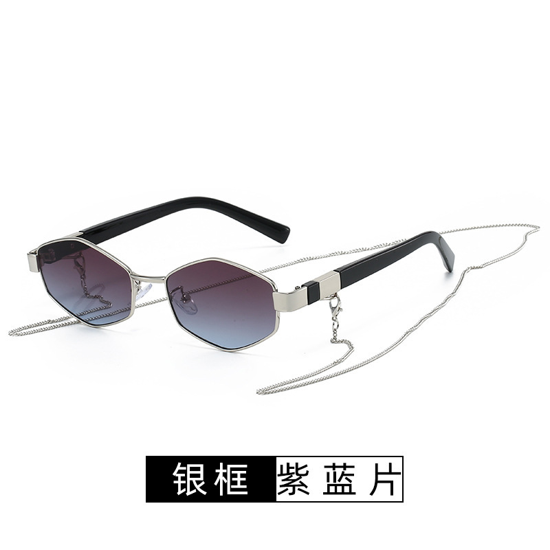 跨境新款时尚多边形金属太阳镜女ins风个性街拍装饰太阳眼镜欧美|undefined