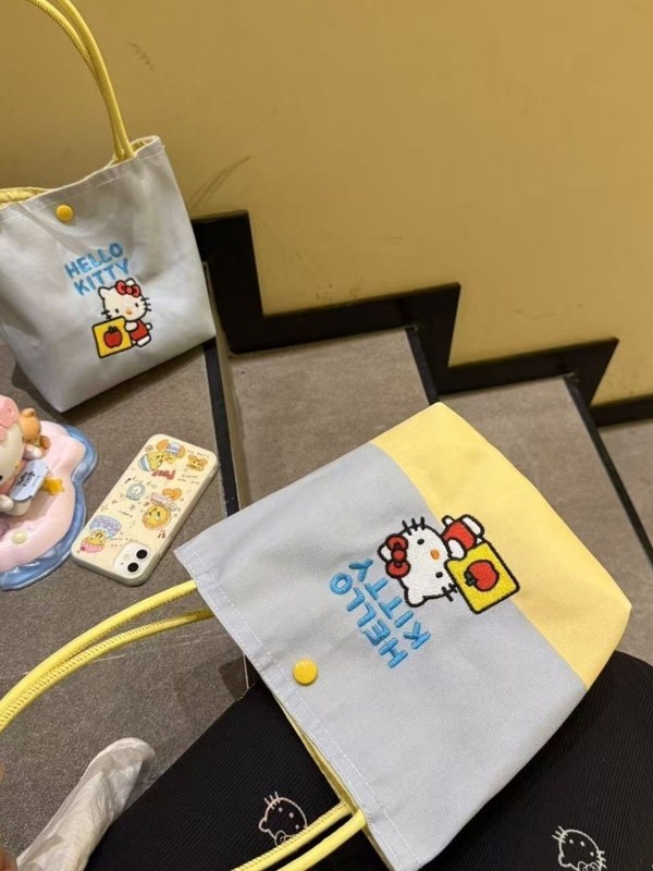 奶油kt手提包可爱高颜值女生小包刺绣包凯蒂猫新款Kitty手拎包包|undefined