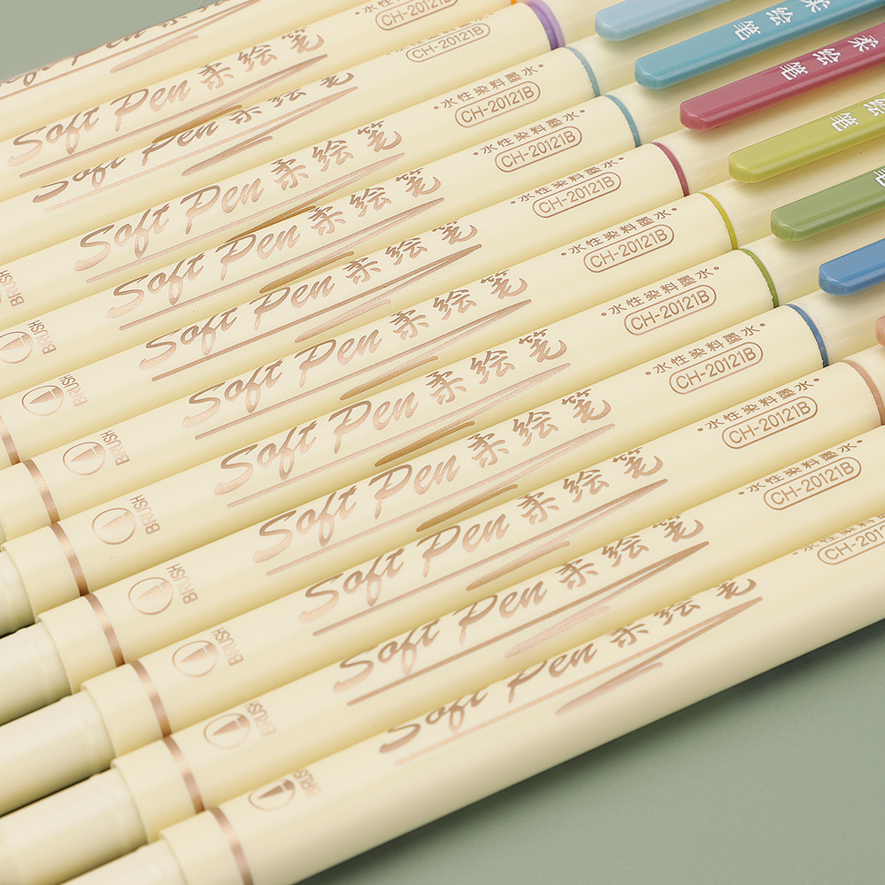 Otoño figura cepillo suave cabeza gancho pluma color suave pintura pluma estudiante pintura Xiuli pluma mano cuenta pluma conjunto