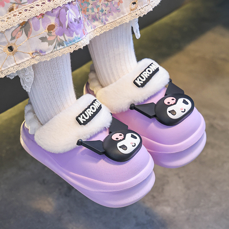 Sanliogou invierno bolsas de niños zapatos de algodón de talón cálido y terciopelo para niños y niñas impermeables y antideslizantes zapatos para el hogar de bebés Kulomi