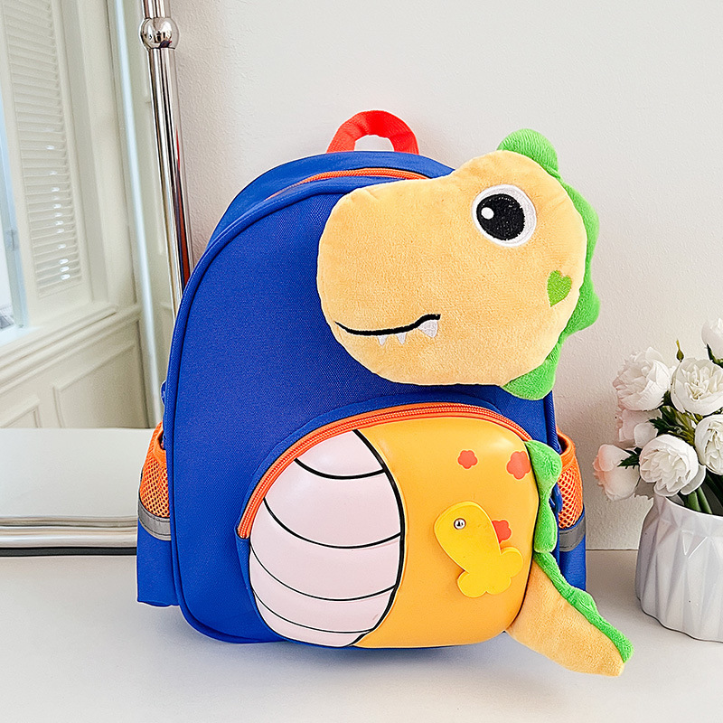 Nuevo dinosaurio niño mochila lindo muñeca de peluche bebé fuera de bocadillos mochila antideslizante niña mochila