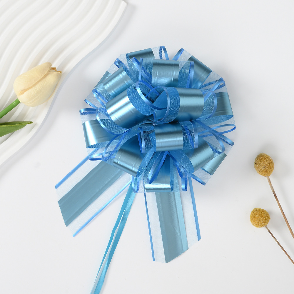 Comercio exterior transfronterizo 50 color metálico mate ajuste de nieve bola de flores regalo de Navidad embalaje de flores tiradas cinta de color