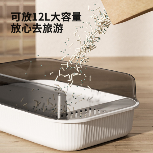 Custom Sticker Litter Box Semi-closed Cat Toilet Logo Branding Processing Cat Supplies Anti- Splash Extra Large