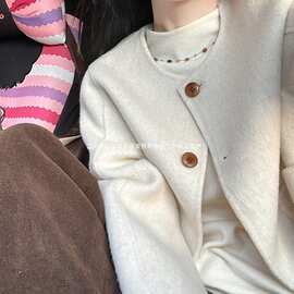 毛呢外套女春秋季新款女装厚外套小个子香风短款呢子春款