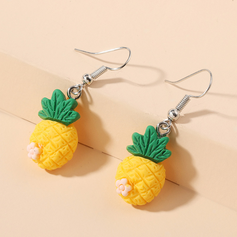 Pendientes De Piña De Fruta De Resina Simple De Moda display picture 4