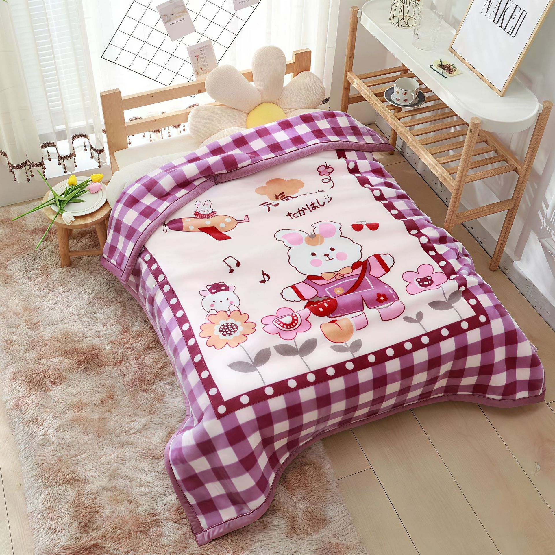 Plaid rabbit-purple (120*150) about 1.3kg