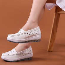 護士鞋女夏季款 星星款女鞋 真皮防滑 坡跟舒適 高端定制時尚百搭