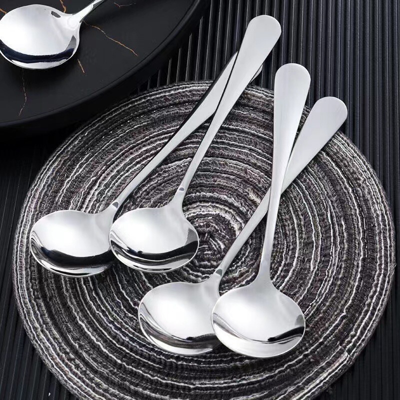 Thickened Stainless Steel Spoon, Fruit Spoon, Watermelon Spoon, Soup Spoon for Adults and Children, Large Long-Handled Household Spoon Thickened Stainless Steel Spoon, Fruit Spoon, Watermelon Spoon, Soup Spoon for Adults and Children, Large Long-Handled Household Spoon