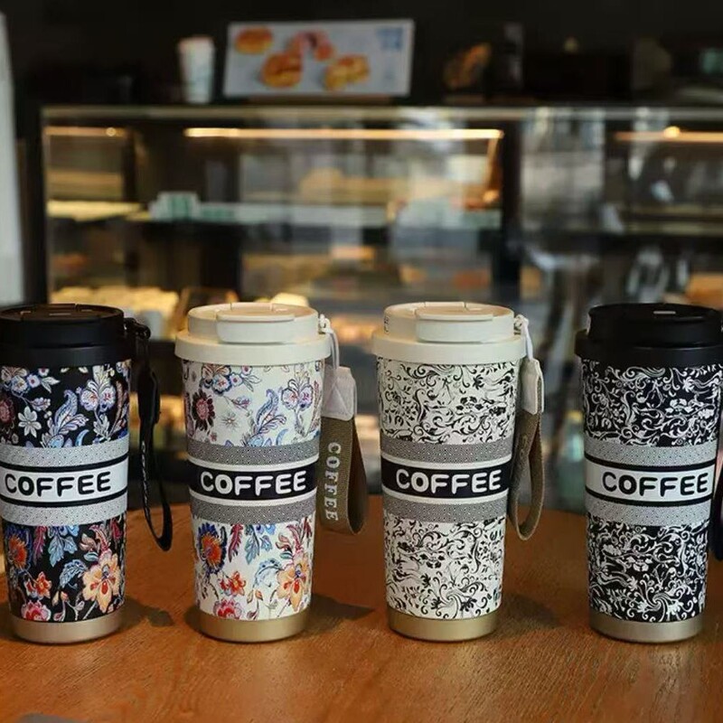 New Model Baolong Tea Queen 316 Stainless Steel Insulated Cup, Chinese Style Lily of the Valley Coffee Cup, Outdoor Car-Mounted Water Bottle with Handle