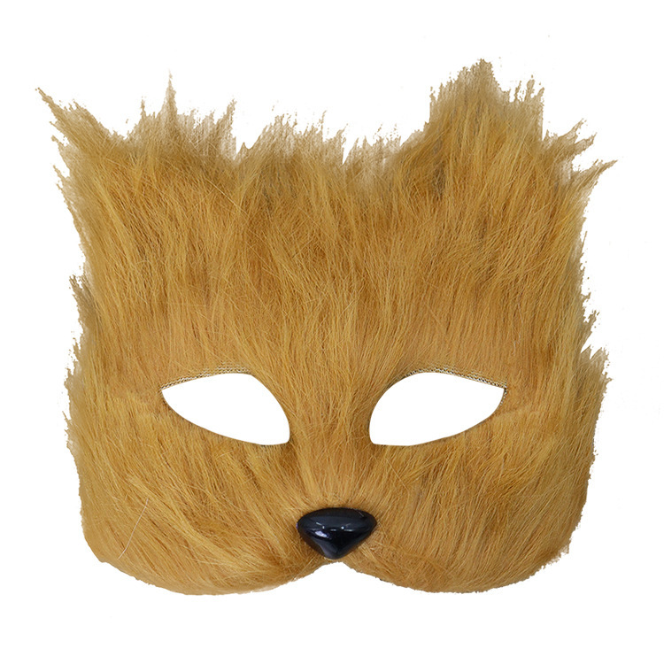 Ventas transfronterizas máscaras de zorro de pelo largo Halloween cos máscaras de cara de gato máscaras de cara de fiesta de baile