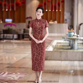 高端轻奢妈妈婚宴礼服改良旗袍2026新款宴会喜婆婆装日常可穿秋冬