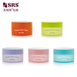 SRSQ 100g 注塑色定制多巴胺系列PP单层膏霜罐 化妆品罐